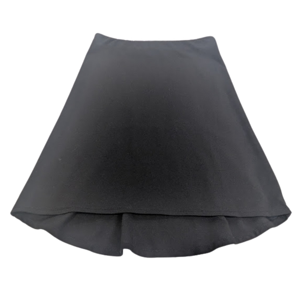 Black Knit Midi Skirt | Minimalist Elastic Waist Flowy Jersey Skirt Small